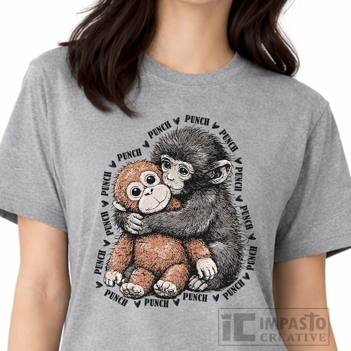 Punch Monkey Macaque T-Shirt | Cute Viral Monkey Shirt | Funny
