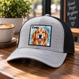 Personalized Custom Pet Portrait Color Patch Trucker Hat, Gift, pet owner gift, holiday, mens womens hat, pet memorial