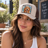 Personalized Custom Pet Portrait Color Patch Trucker Hat, Gift, pet owner gift, holiday, mens womens hat, pet memorial