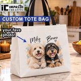 Custom Photo Tote Bag, Personalized Pet Tote, Family Picture Bag, Custom Dog Mom Gift, Photo Gift