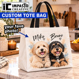 Custom Photo Tote Bag, Personalized Pet Tote, Family Picture Bag, Custom Dog Mom Gift, Photo Gift