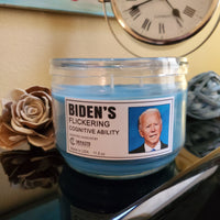 Biden's Flickering Cognitive Ability scented candle, funny candle