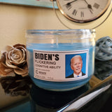 Biden's Flickering Cognitive Ability scented candle, funny candle