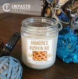 Grandma's Pumpkin Pie scented candle, fall candle, 7.5 oz. Jar, candle for the home